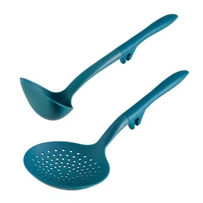 Rachael Ray Lazy Tool Kitchen / Cooking Utensils Set, 2 Piece, Teal