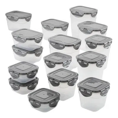 Rachael Ray Leak-proof Stacking 15 Container Food Storage Set In Clear