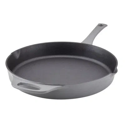 Rachael Ray Nitro Cast Iron Frying Pan / Skillet, 12 Inch In Gray
