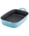 Rachael Ray Nitro Cast Iron 9-inch X 13-inch Roasting Pan In Blue