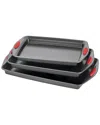 Rachael Ray Nonstick Bakeware 3pc Cookie Pan Set In Gray