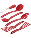 Rachael Ray Nylon Nonstick Tools Set Red 6-piece Set In Red