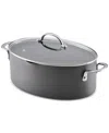 Rachael Ray Professional Hard-anodized Nonstick 8-qt. Oval Pasta Pot & Braiser In Gray