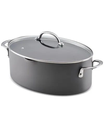 Rachael Ray Professional Hard-anodized Nonstick 8-qt. Oval Pasta Pot & Braiser In Gray