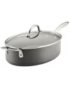 RACHAEL RAY RACHAEL RAY PROFESSIONAL HARD ANODIZED NONSTICK COOKWARE OVAL SAUTÉ PAN WITH  HELPER HANDLE & LID