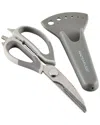 Rachael Ray Professional Multi Shear Kitchen Scissors With Herb Stripper And Sheath In Grey