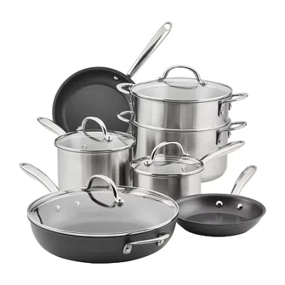 Rachael Ray Professional Stainless Steel 11-pc. Cookware Set In Silver