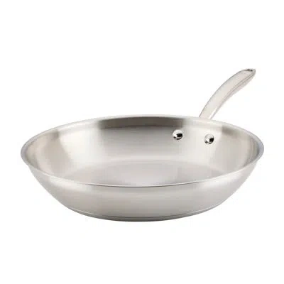 Rachael Ray Professional Stainless Steel Induction Frying Pan, 12.5-inch, Silver