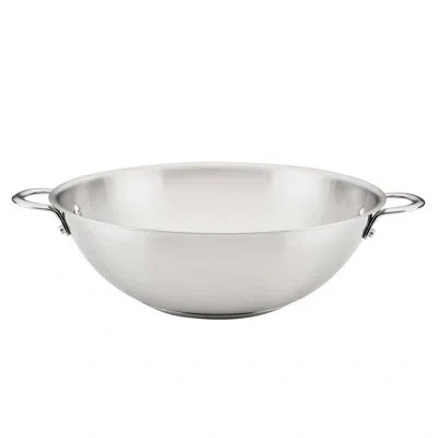 Rachael Ray Professional Stainless Steel Induction Wok / Stir Fry Pan, Dishwasher Safe, 14 Inch, Silver
