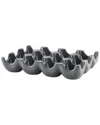 Rachael Ray Solid Glaze Ceramics 12-cup Egg Tray In Gray