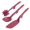 Rachael Ray Tools And Gadgets Lazy Crush & Chop, Flexi Turner, And Scraping Spoon Set, 3-piece, Burgundy In White