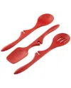 Rachael Ray Nonstick Utensils/lazy Spoonula, Solid And Slotted Spoon, 3 Piece Set, Red