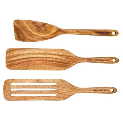 Rachael Ray Tools & Gadgets Wooden Kitchen  / Cooking Utensil Set, 3 Piece In Brown