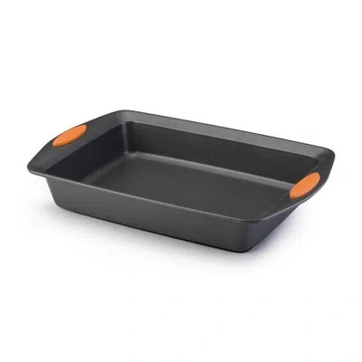 Rachael Ray Yum-o Nonstick Bakeware Oven Lovin' Rectangle Baking Cake Pan, 9 Inch By 13 Inch In Pewter,orange