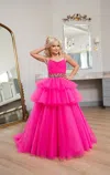 Rachel Allan 10272 Layered Long Ball Gown Flower Girl Dress In Pink