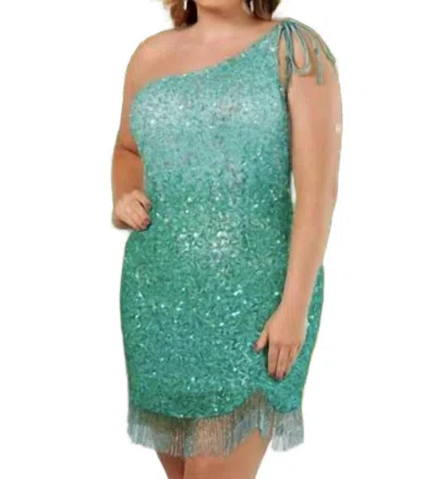 Rachel Allan 40127w - Jade Ombre Size 18w In Multi