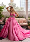 Rachel Allan 50376 Long Ball Gown Formal Prom Slit Dress In Pink
