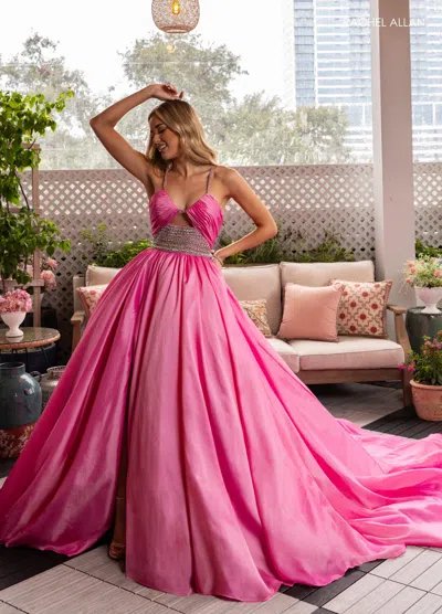 Rachel Allan 50376 Long Ball Gown Formal Prom Slit Dress In Pink