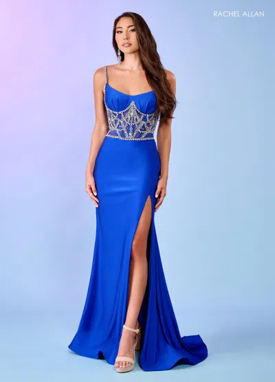 Rachel Allan 70512 Beaded Long Prom Dress In Blue