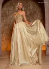 Rachel Allan 70812 Long Formal Ball Gown Beaded Prom Dress In Gold