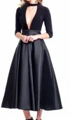 Rachel Allan Chocker Knee Length Cocktail Dress In Black In Black