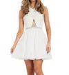 Rachel Allan Criss-cross Lace Short Prom Dress In White In White