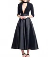 Rachel Allan Deep V-neck Choker Knee Length Formal Dress In Black In Black