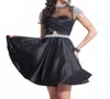 Rachel Allan Embellished Matte Satin Homecoming Dress In Black In Black