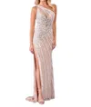 Rachel Allan Exquisite One Shoulder Prom Dress In White Nude In Neutral