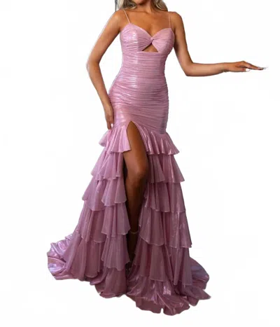 Rachel Allan Fierce And Fun Ruched Bodice Prom Dress In Pink In Multi