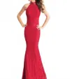 Rachel Allan Floral Lace Mermaid Gown In Red In Red