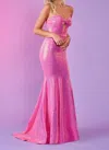 Rachel Allan Strapless Sweetheart Prom Dress In Hot Pink In Pink