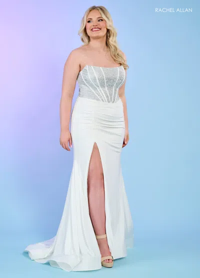Rachel Allan Ra70305 Long Formal Prom Dress In White