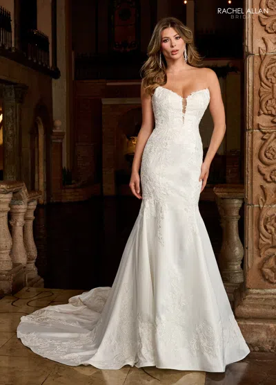 Rachel Allan Rb3211 Lace Applique Long Mermaid Wedding Dress In White