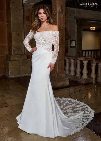Rachel Allan Rb3218 Long Bridal Gown Beaded Applique Wedding Dress In White