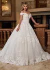 Rachel Allan Rb4201 Long Ball Gown Glitter Wedding Dress In White