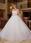 Rachel Allan Rb6160 Long Glitter Pleated Wedding Dress In White