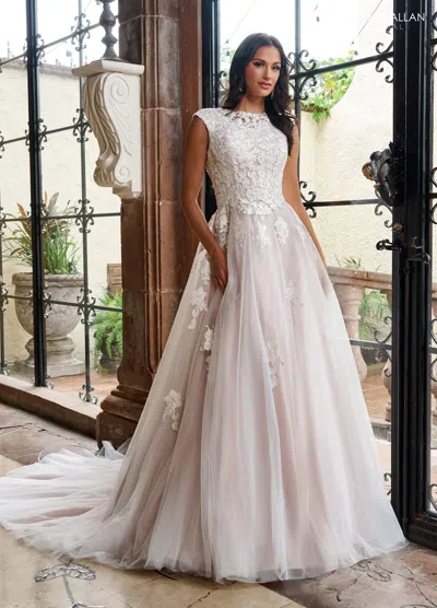 Rachel Allan Rb7002 Long Beaded Applique Wedding Dress In White