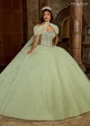 Rachel Allan Rq1130 Long Beaded Quinceanera Ball Gown In Green
