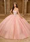Rachel Allan Rq1162 Long Ball Gown Glitter Overskit Quinceanera Dress In Pink