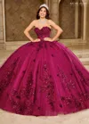 Rachel Allan Rq1163 Long Beaded Ball Gown Corset Lace Quinceanera Dress In Burgundy