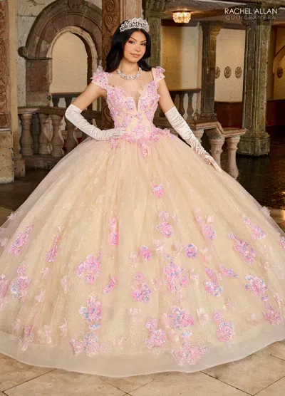Rachel Allan Rq2190 Quinceanera Applique Long Ball Gown In Pink