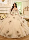 Rachel Allan Rq2191 Quinceanera Detachable Sleeve Long Ball Gown In Neutral