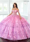 Rachel Allan Rq2212 Long Beaded Ball Gown Glitter Quinceanera Dress In Purple