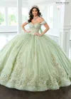 Rachel Allan Rq3146 Ball Gown Long Glitter Overskirt Quinceanera Dress In Green