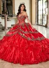 Rachel Allan Rq5001 Long Quinceanera Ruffle Ball Gown In Red