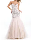 Rachel Allan Strapless Sweetheart Mermaid Gown In Blush/nude In Pink