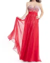 Rachel Allan Strapless Sweetheart Sequin Gown In Red In Red
