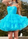 Rachel Allan The Priscilla Dress: Short Formal Dress In Turquoise