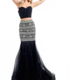Rachel Allan Two-piece Soft Tulle Strapless Mermaid Gown In Black In Black